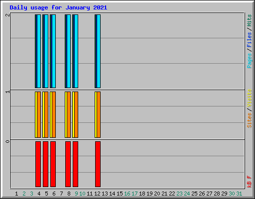 Daily usage for January 2021
